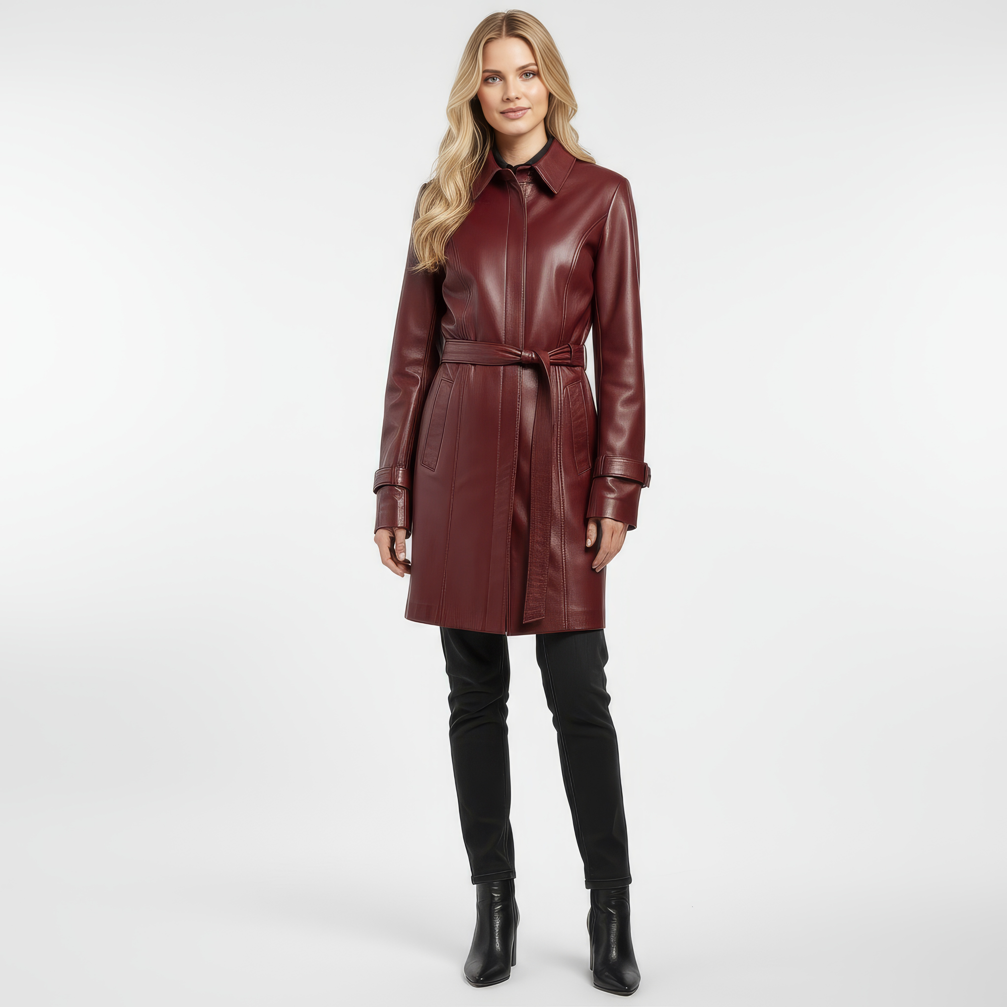 Real Leather Trench Coat for Women - Sydney