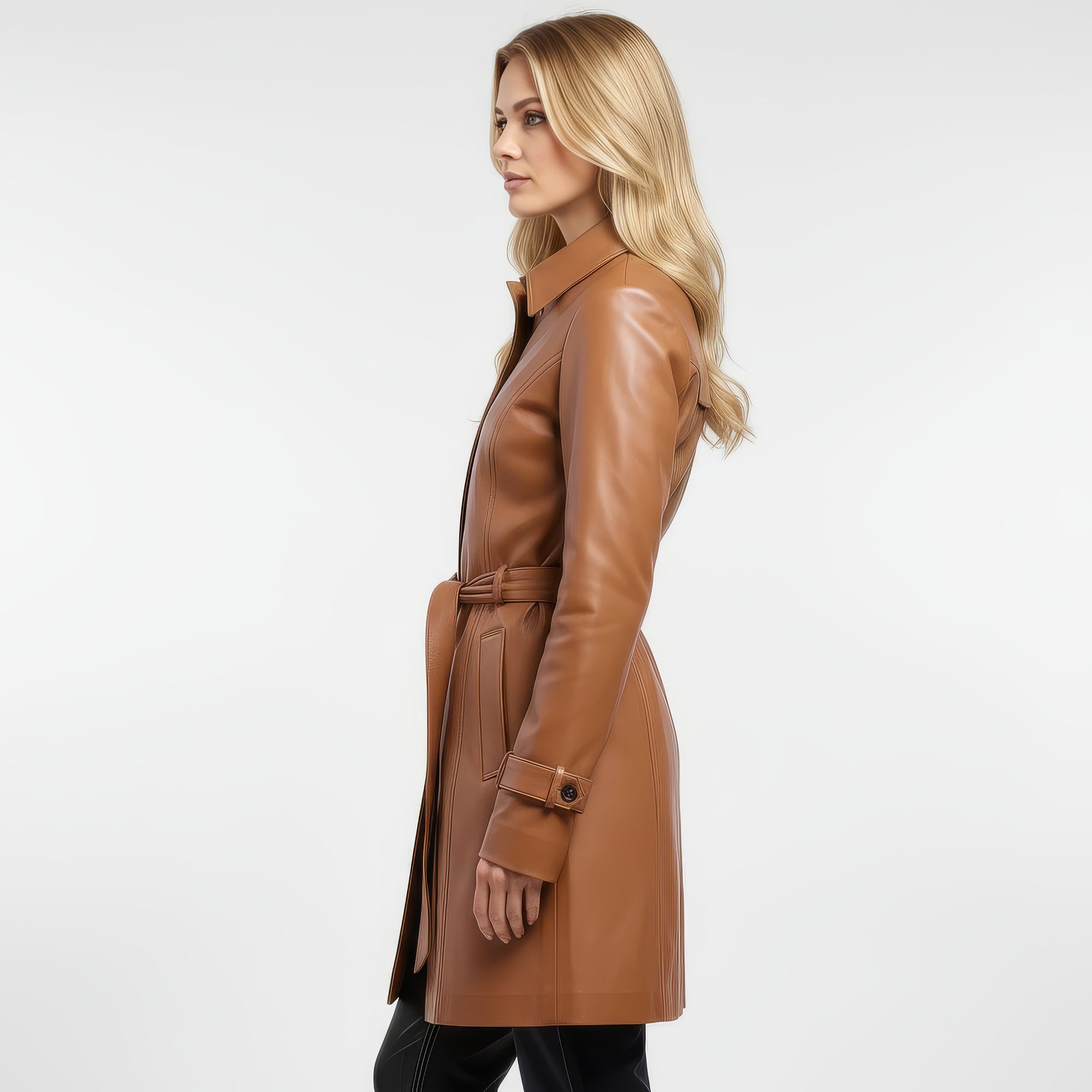 Real Leather Trench Coat for Women - Sydney