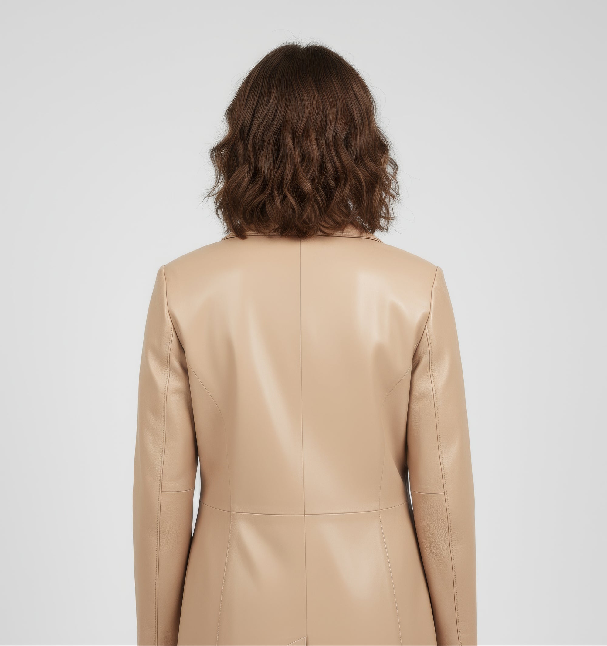 Women's Real Leather Single Breasted Coat - Vanel
