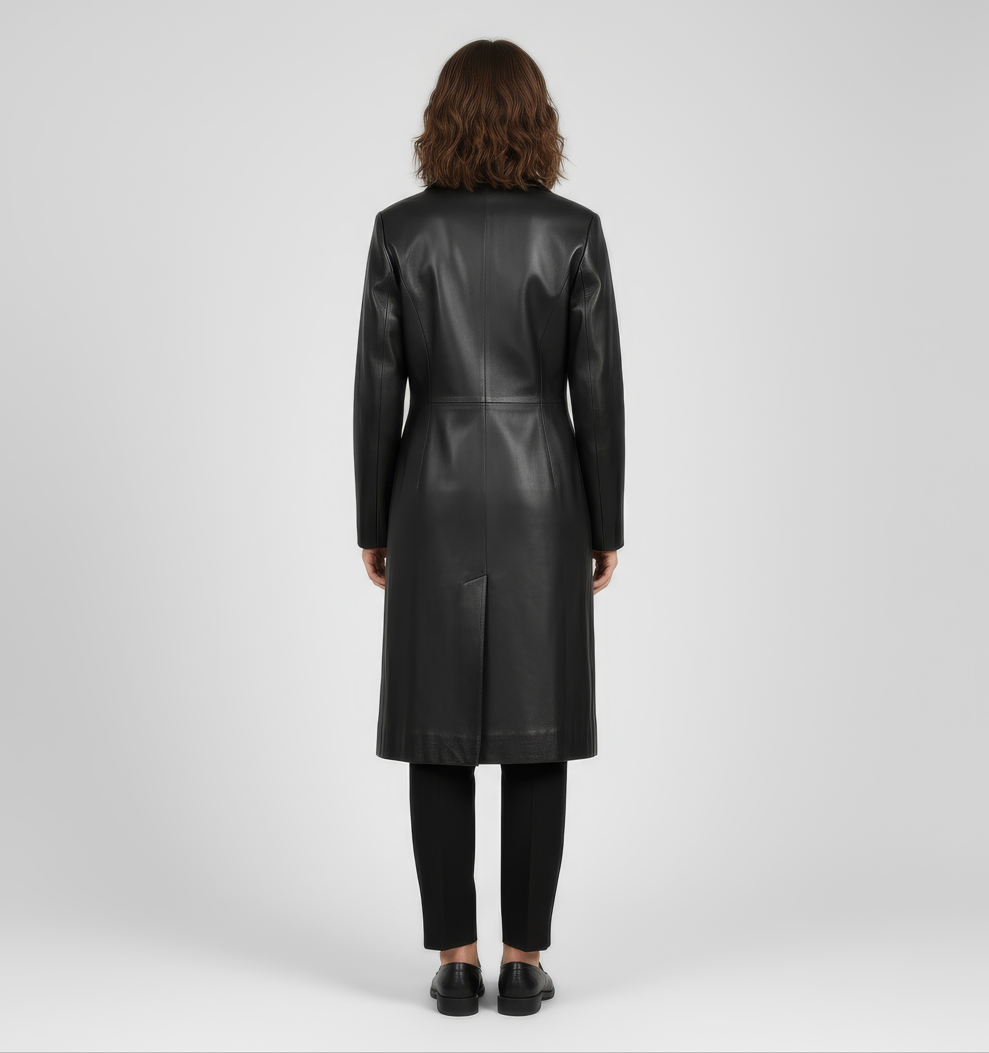 Women's Real Leather Single Breasted Coat - Vanel
