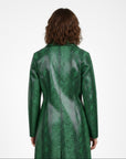 Women's Real Leather Single Breasted Coat - Vanel