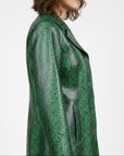 Women's Real Leather Single Breasted Coat - Vanel