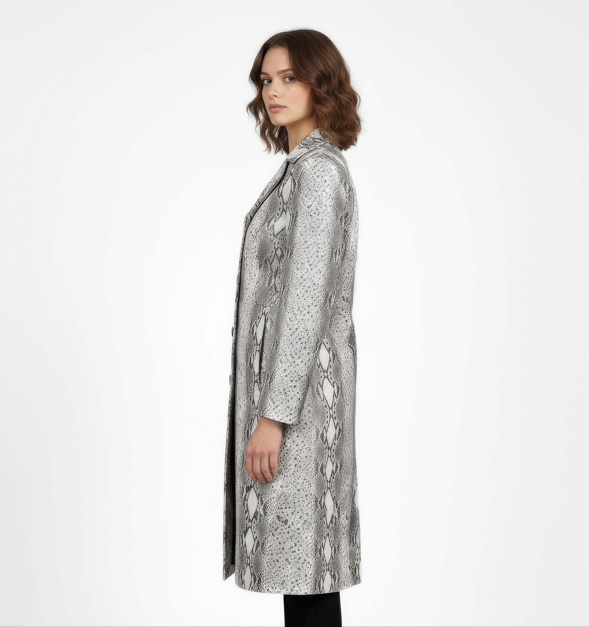 Women's Real Leather Single Breasted Coat - Vanel