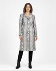 Women's Real Leather Single Breasted Coat - Vanel