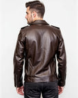Moto Real Leather Jacket for Men- Hermes