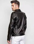 Moto Real Leather Jacket for Men- Hermes