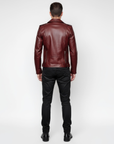 Moto Real Leather Jacket for Men- Hermes