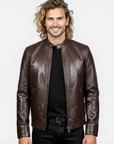 Real Leather Racer Jacket for Men - David