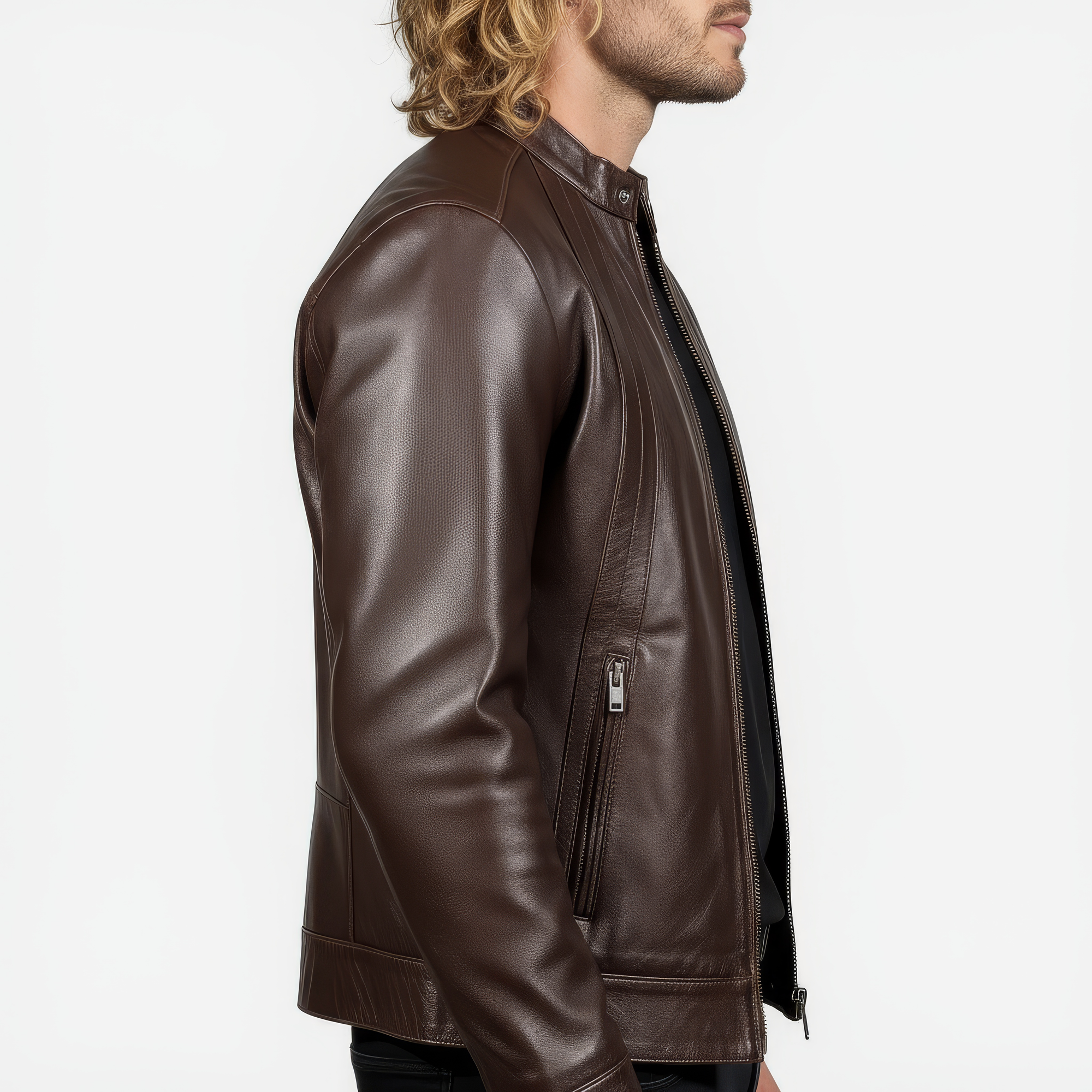 Real Leather Racer Jacket for Men - David