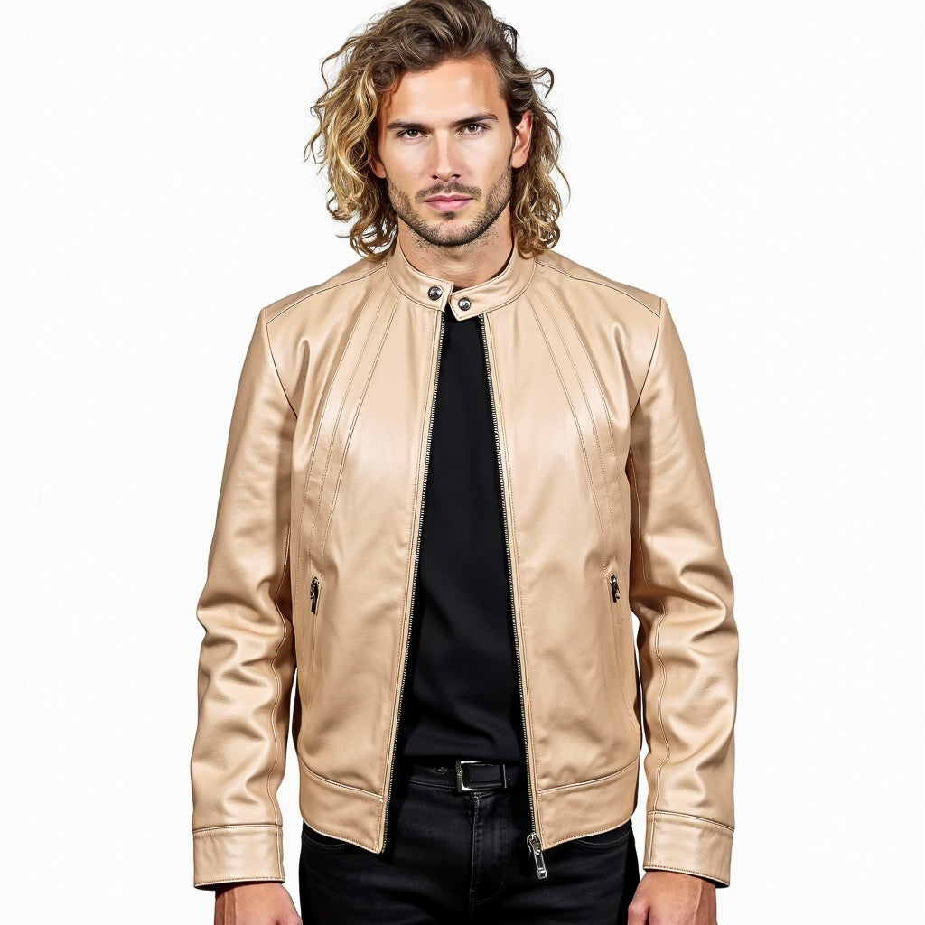 Real Leather Racer Jacket for Men - David