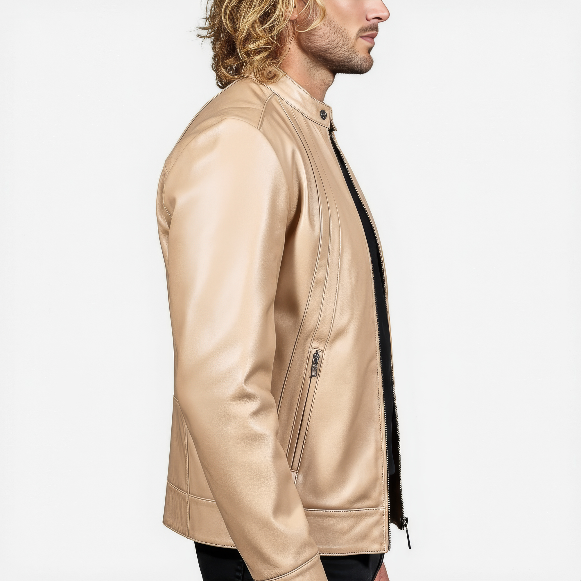 Real Leather Racer Jacket for Men - David