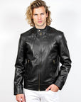 Real Leather Racer Jacket for Men - David