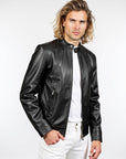 Real Leather Racer Jacket for Men - David