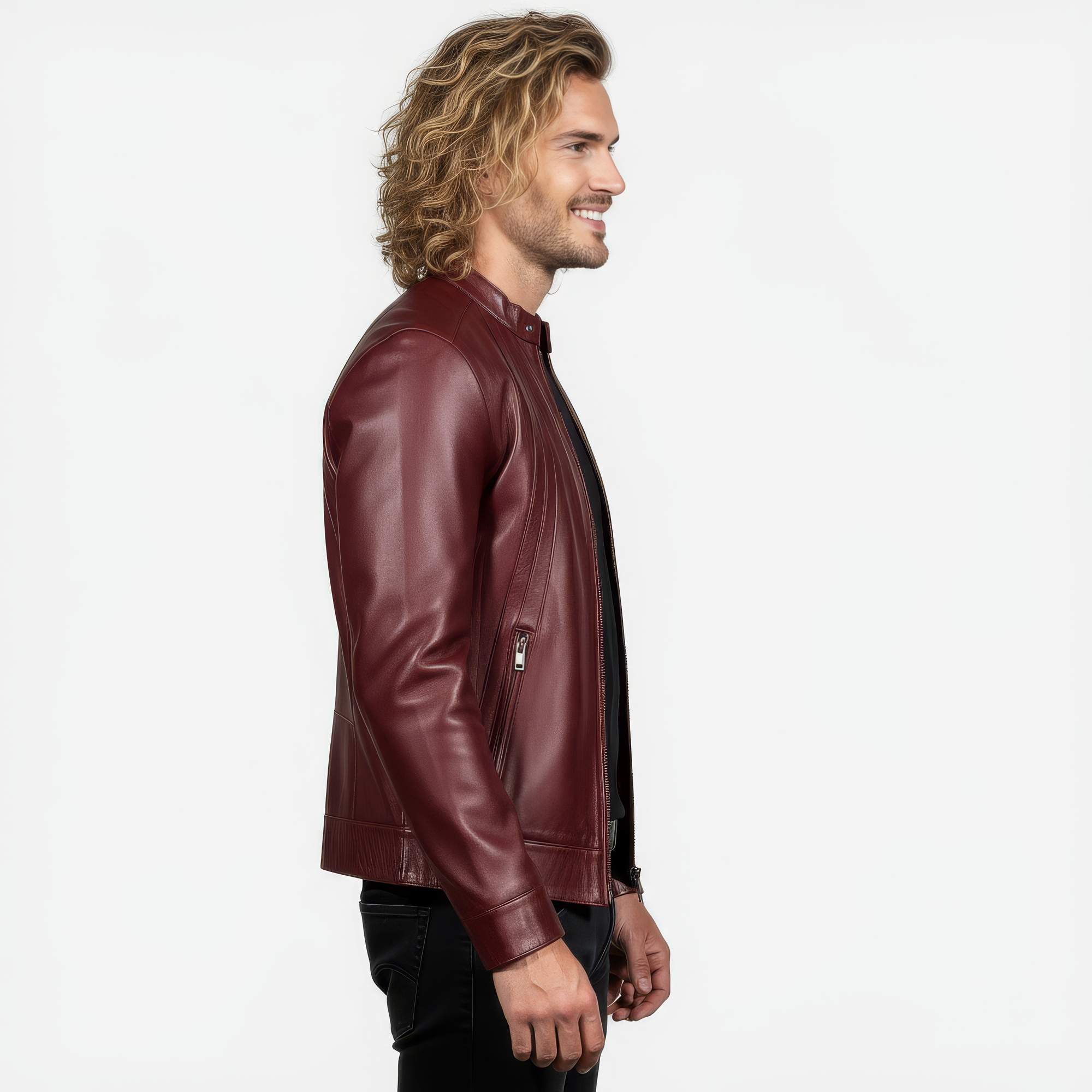 Real Leather Racer Jacket for Men - David