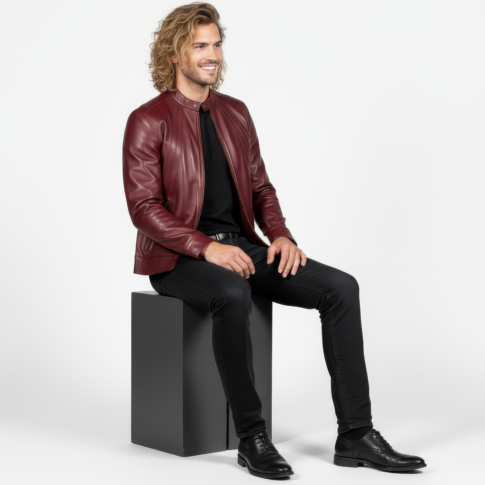 Real Leather Racer Jacket for Men - David