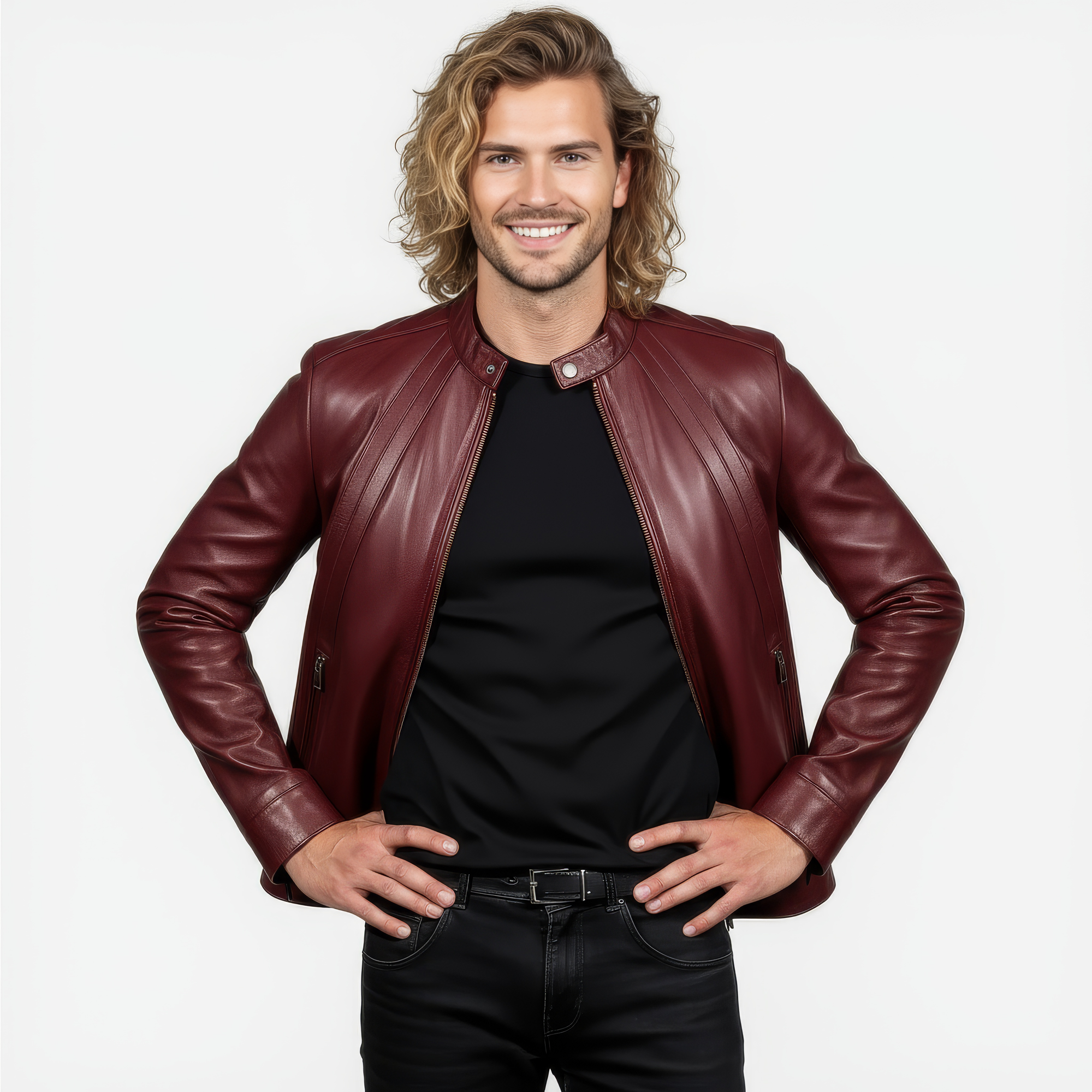 Real Leather Racer Jacket for Men - David