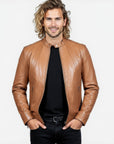 Real Leather Racer Jacket for Men - David