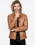 Real Leather Racer Jacket for Men - David