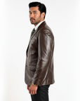 Men's Real Leather Blazer - Steve
