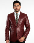 Men's Real Leather Blazer - Steve