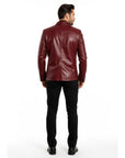 Men's Real Leather Blazer - Steve