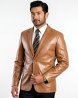 Men's Real Leather Blazer - Steve