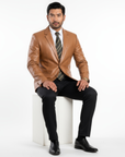 Men's Real Leather Blazer - Steve