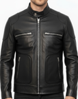 Real Leather Cafe Racer Jacket for Men - Andre
