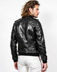 Men's Real Leather Bomber Jacket - Dean