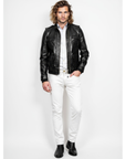 Men's Real Leather Bomber Jacket - Dean