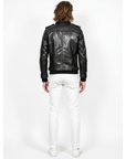 Men's Real Leather Bomber Jacket - Dean