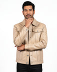 Men's Real Leather Trucker Jacket - Faraz