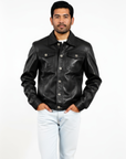 Men's Real Leather Trucker Jacket - Faraz
