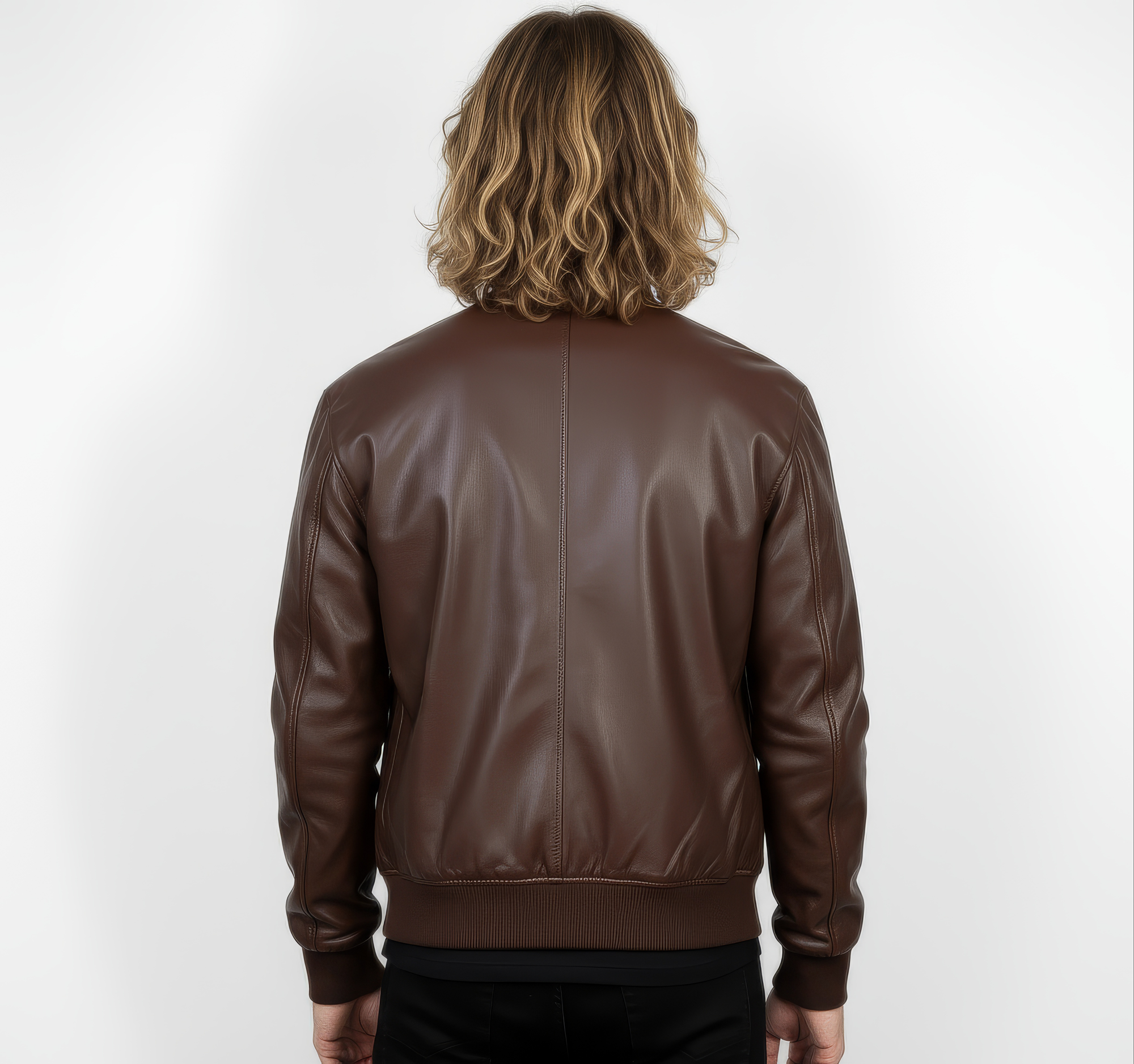 Men's Real Leather Varsity Bomber Jacket - Orion