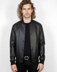 Men's Real Leather Varsity Bomber Jacket - Orion