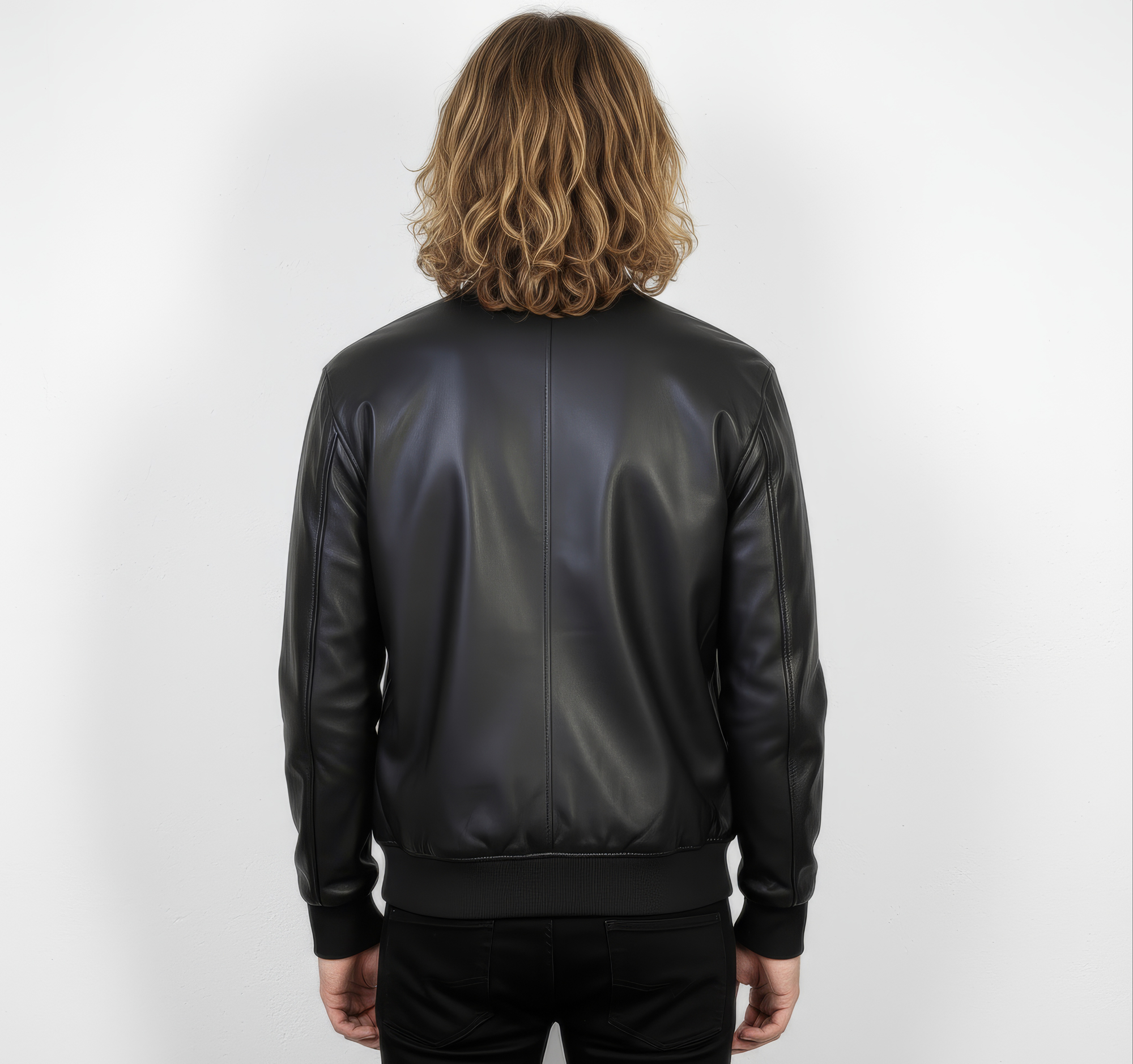 Men's Real Leather Varsity Bomber Jacket - Orion