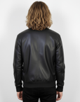 Men's Real Leather Varsity Bomber Jacket - Orion