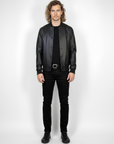 Men's Real Leather Varsity Bomber Jacket - Orion