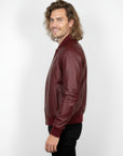 Men's Real Leather Varsity Bomber Jacket - Orion
