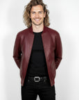Men's Real Leather Varsity Bomber Jacket - Orion