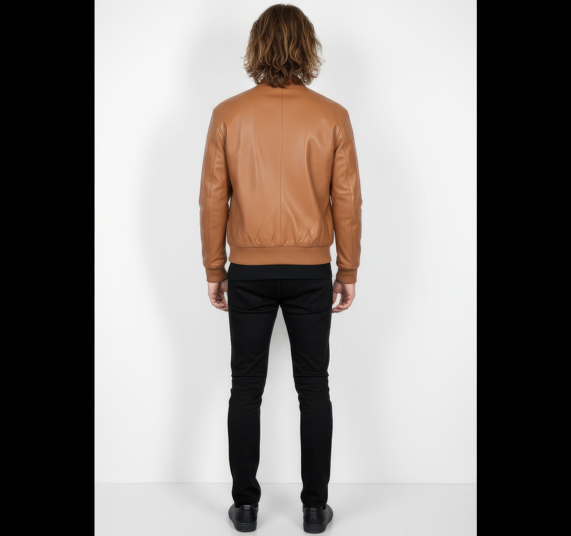 Men's Real Leather Varsity Bomber Jacket - Orion
