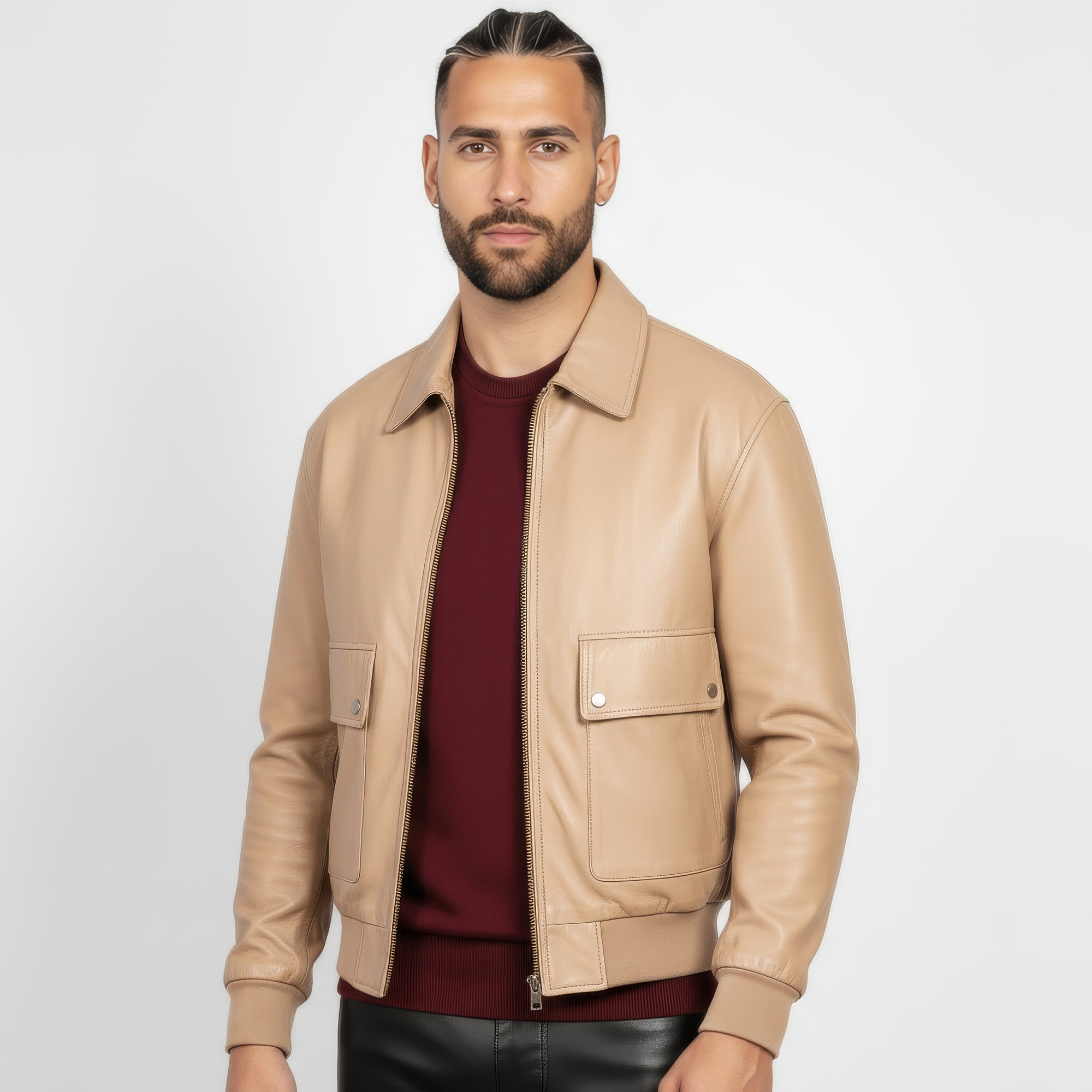 Men's Real Leather Blouson Jacket - Felipe