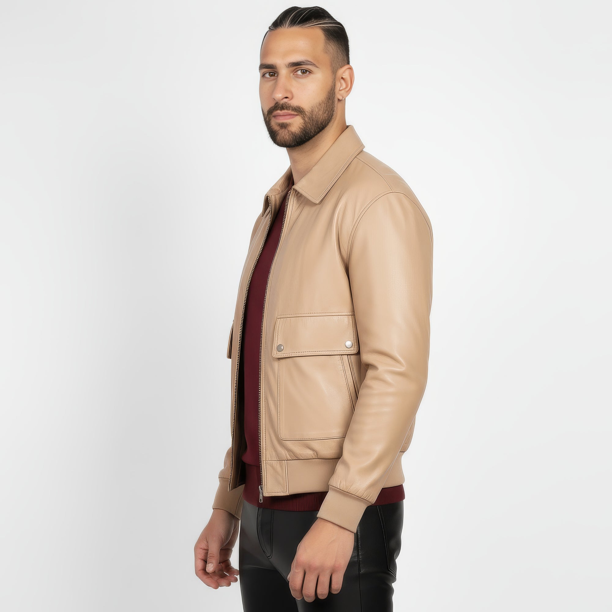 Men's Real Leather Blouson Jacket - Felipe