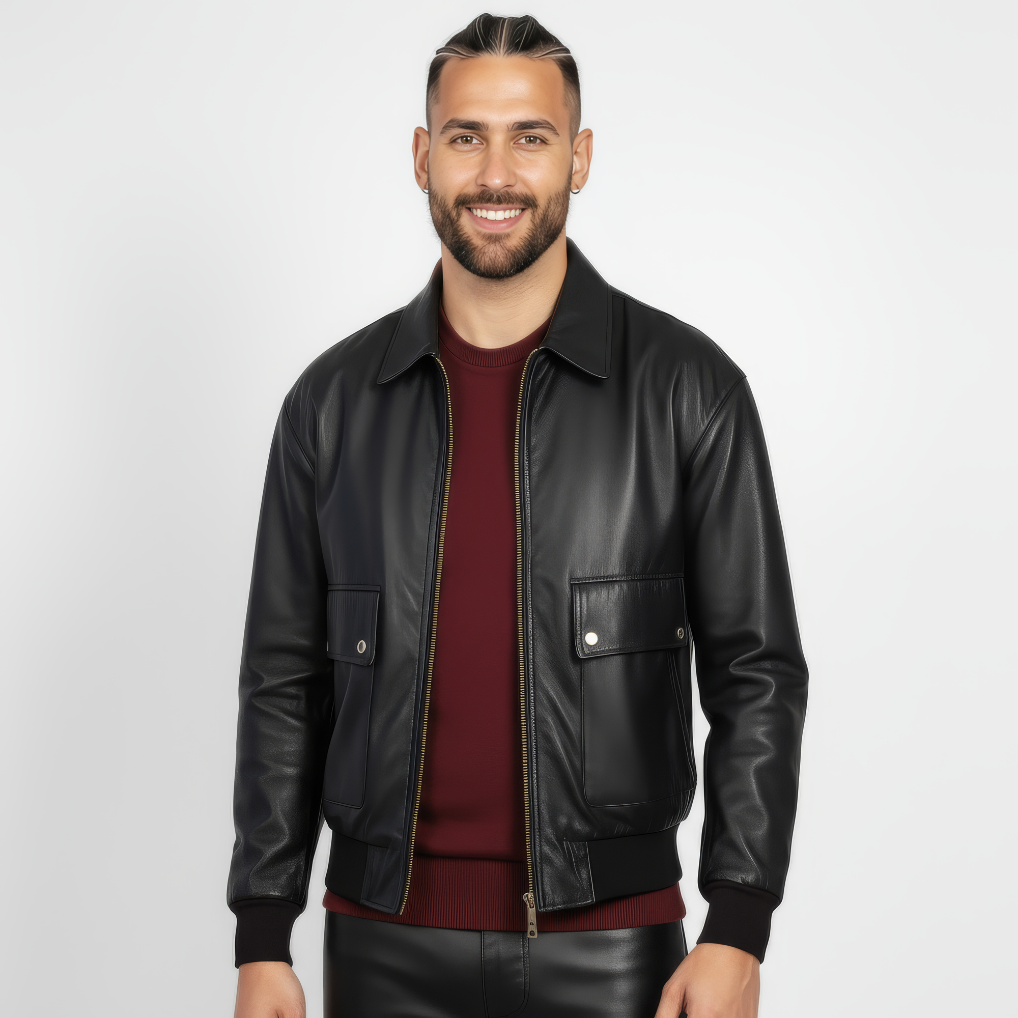 Men's Real Leather Blouson Jacket - Felipe