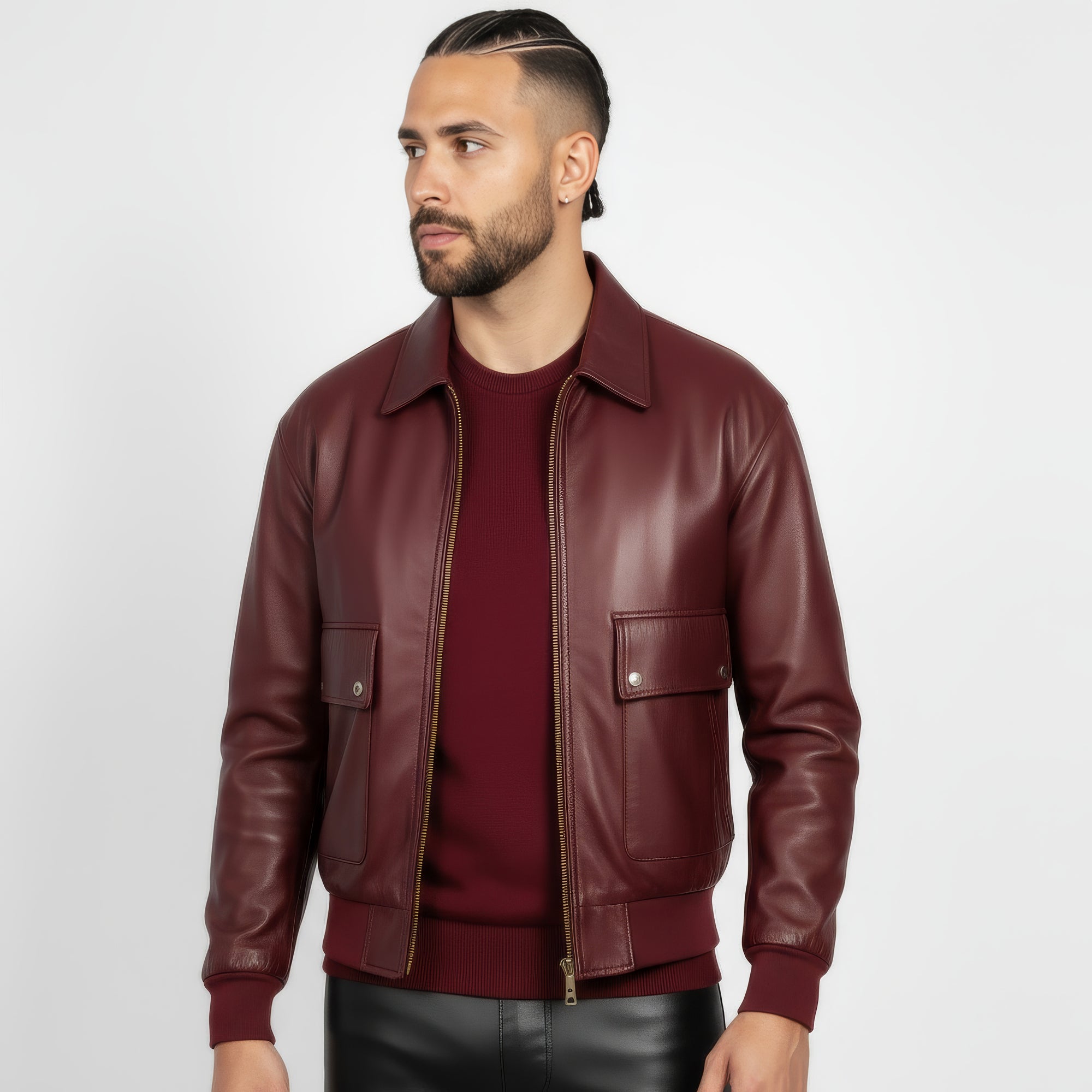 Men's Real Leather Blouson Jacket - Felipe
