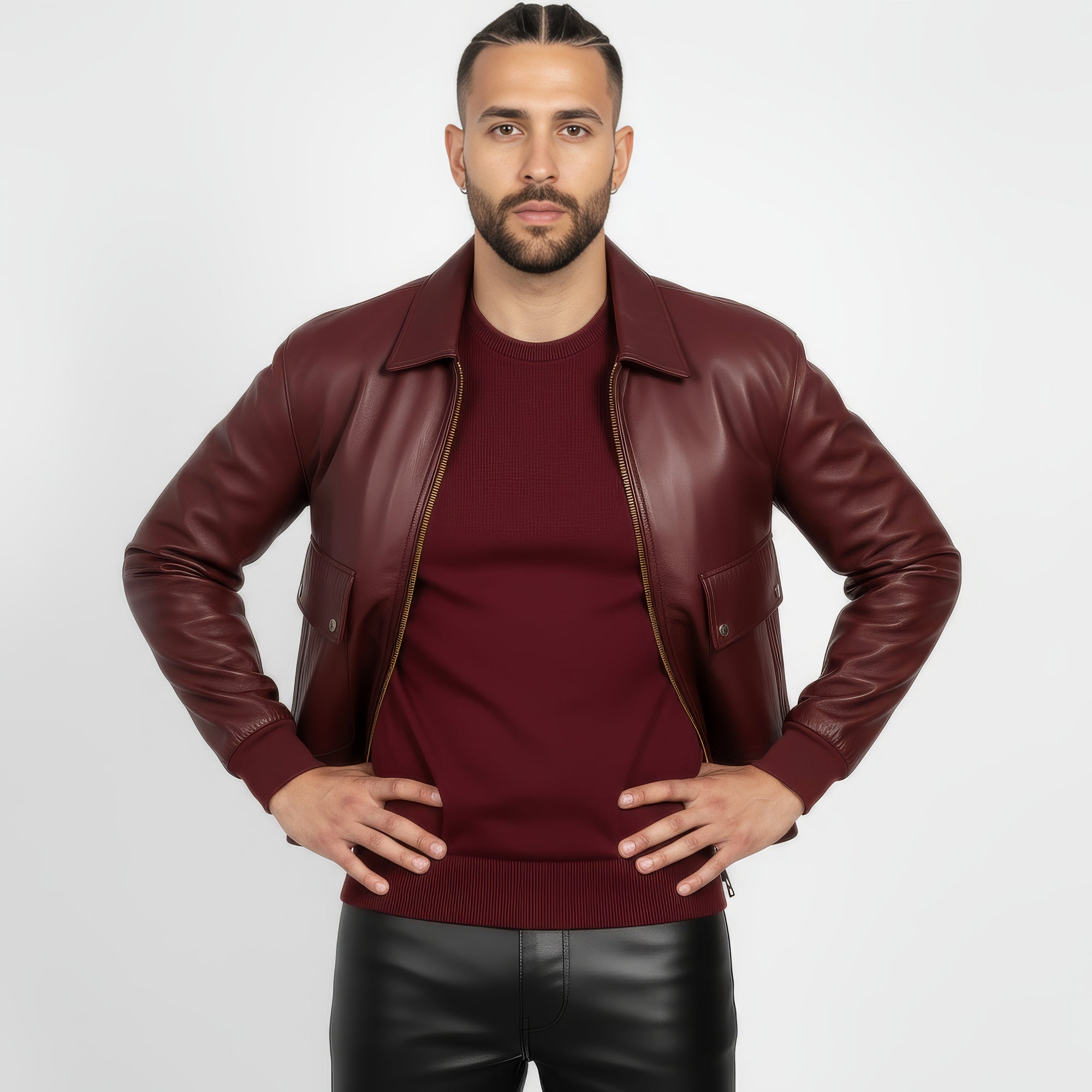 Men's Real Leather Blouson Jacket - Felipe