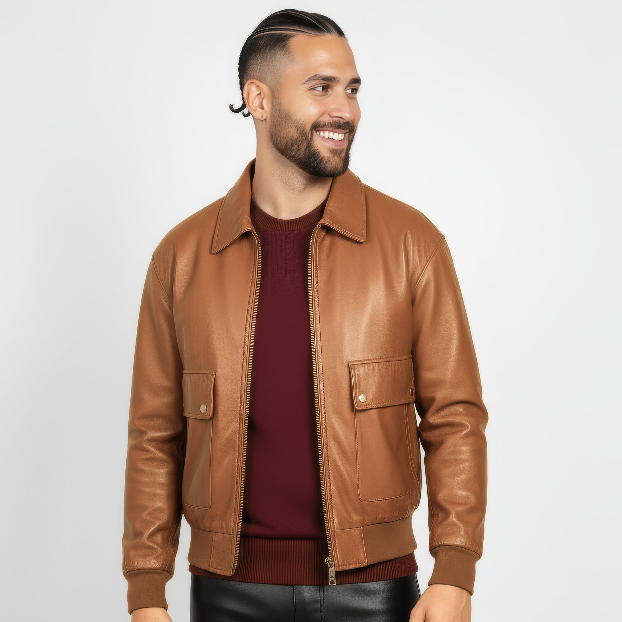 Men's Real Leather Blouson Jacket - Felipe