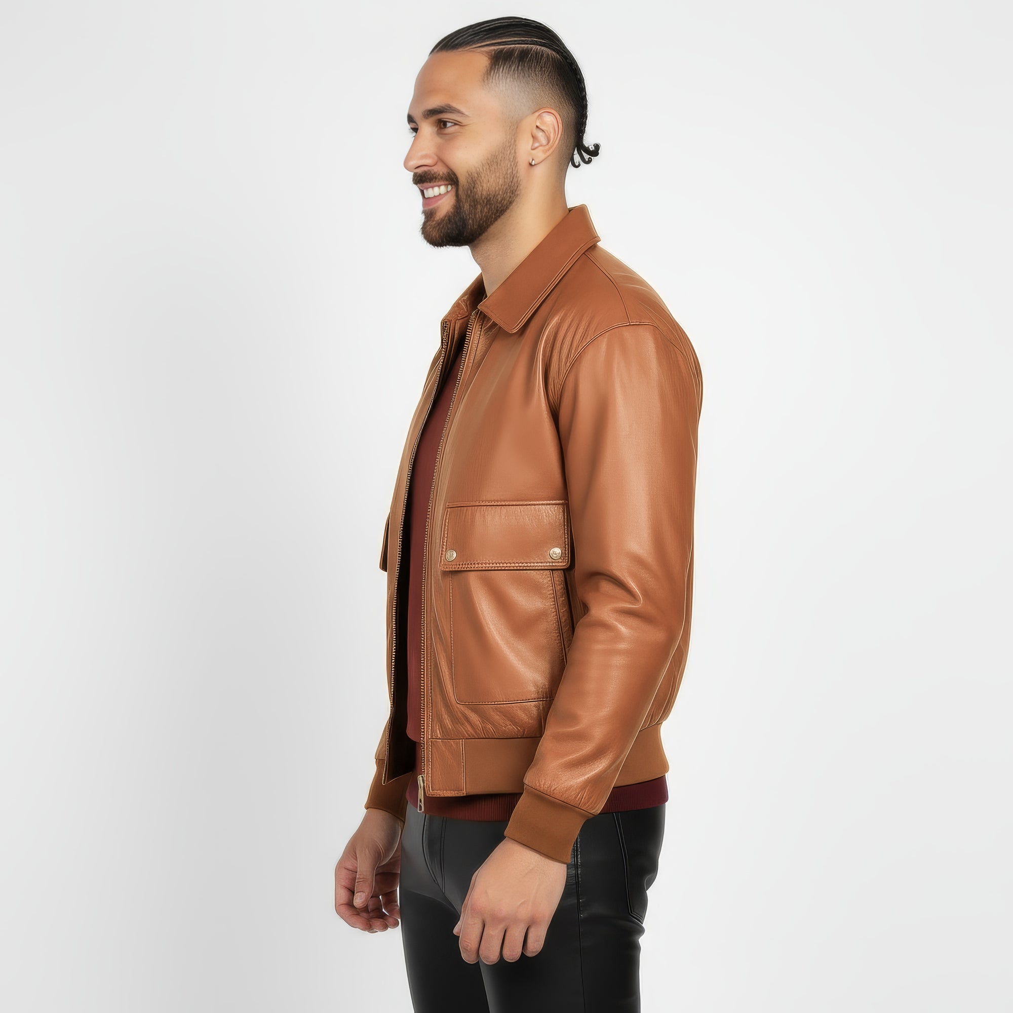 Men's Real Leather Blouson Jacket - Felipe