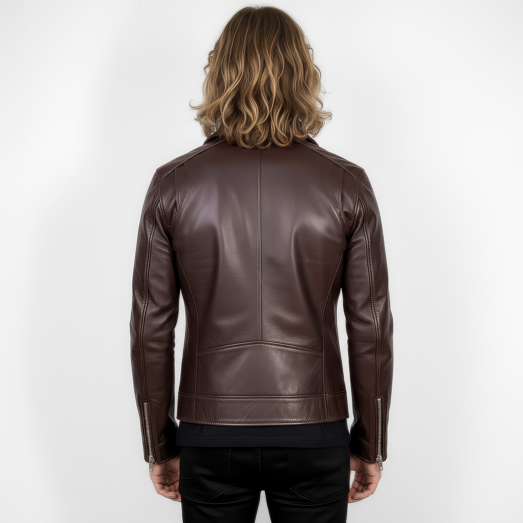 Real Leather Biker Jacket for Men - Milan