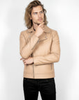 Real Leather Biker Jacket for Men - Milan